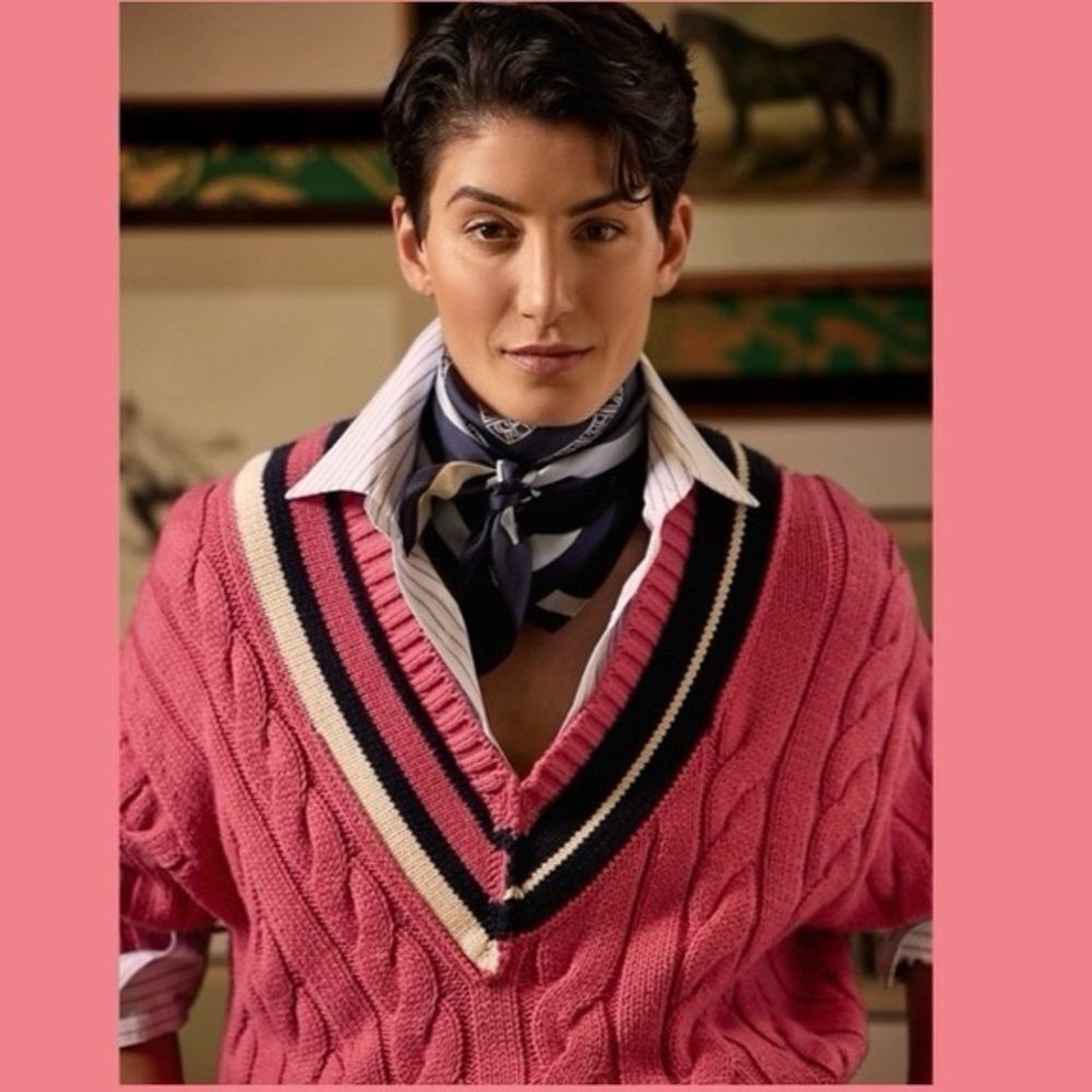 BR ATHLETICS Cricket Sweater Preppy Varsity Chunky Knit Cotton | Retail $158 XXS - Picture 3 of 10